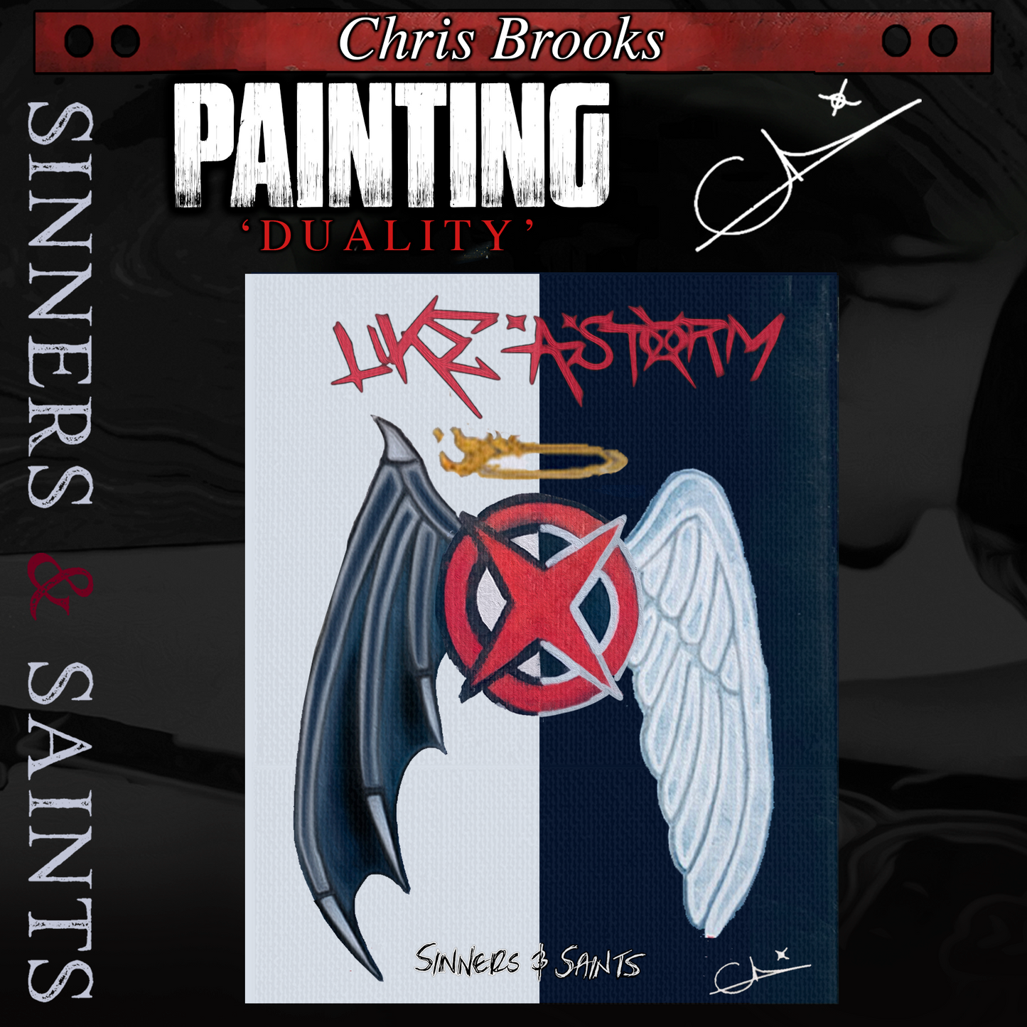 CHRIS BROOKS SINNERS & SAINTS 'DUALITY' ORIGINAL ART PAINTING