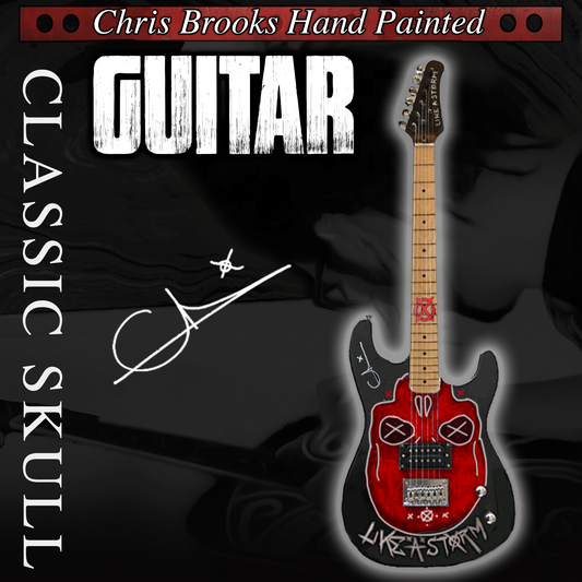 HAND-PAINTED GUITAR - 'Classic Skull' | Painted & Signed by Chris Brooks