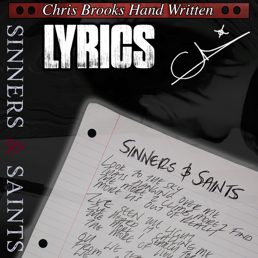 CHRIS BROOKS Hand Written and SIGNED 'Sinners & Saints' Lyrics