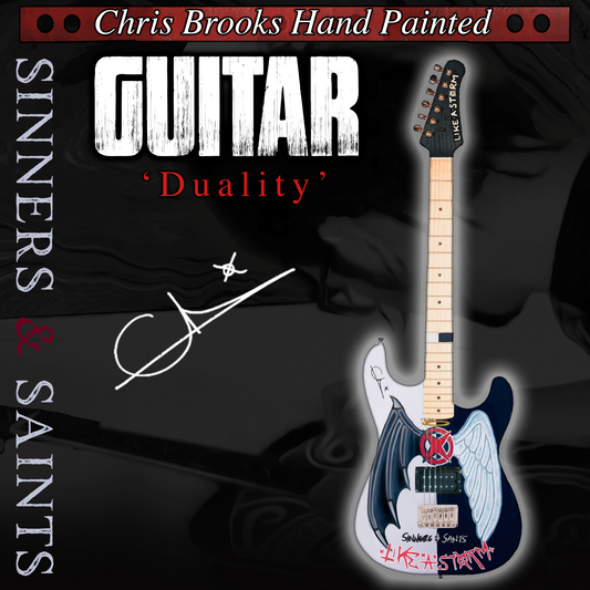 HAND-PAINTED GUITAR - Sinners & Saints 'DUALITY' | Painted & Signed by Chris Brooks